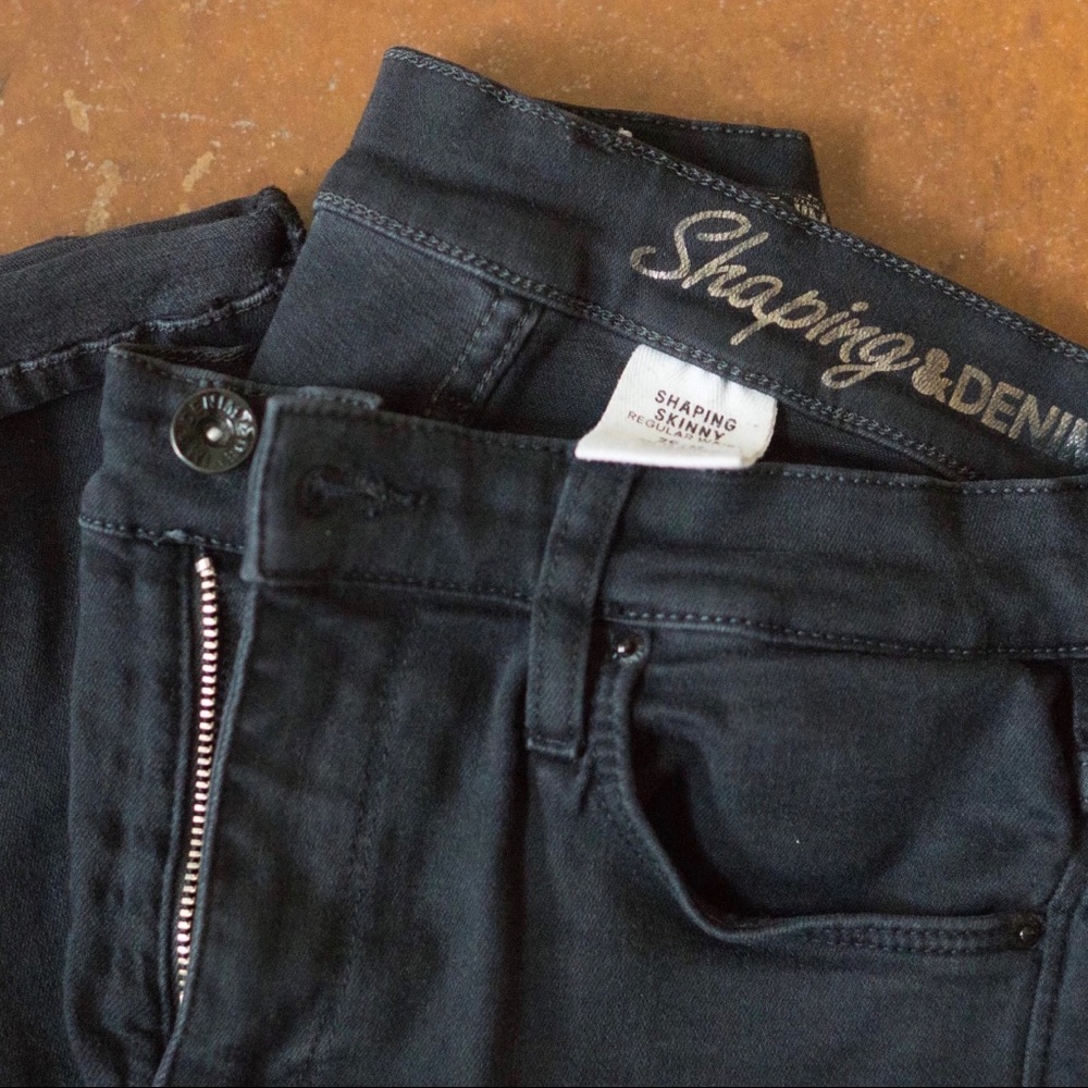 Medium rise long black shaping Skinny Denim by H&M
